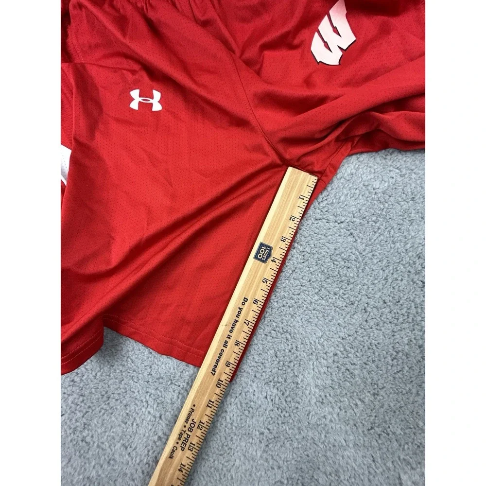 Under Armour Wisconsin Badgers Stock Fury Basketball Shorts Men's L Red UKS523M - Picture 10 of 10